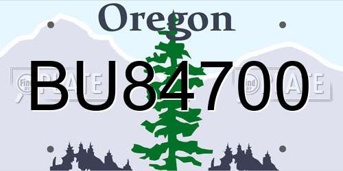 BU84700 Oregon License Plate