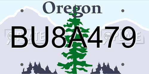 BU8A479 Oregon License Plate