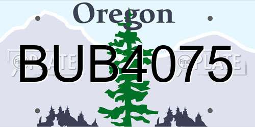 BUB4075 Oregon License Plate