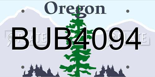 BUB4094 Oregon License Plate
