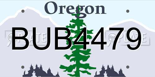 BUB4479 Oregon License Plate