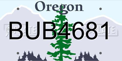 BUB4681 Oregon License Plate