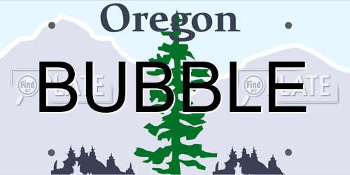 BUBBLE Oregon License Plate