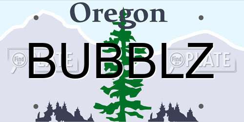 BUBBLZ Oregon License Plate