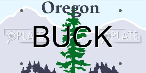 BUCK Oregon License Plate