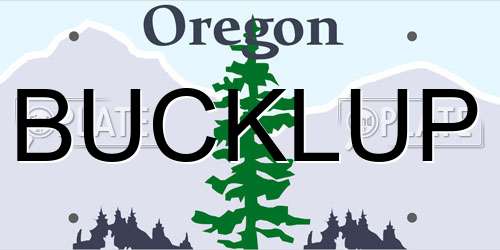 BUCKLUP Oregon License Plate