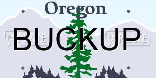 BUCKUP Oregon License Plate