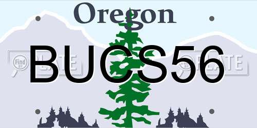 BUCS56 Oregon License Plate