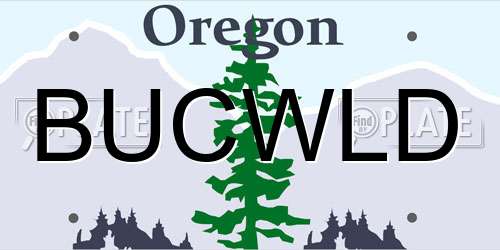 BUCWLD Oregon License Plate