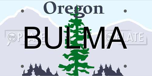 BULMA Oregon License Plate