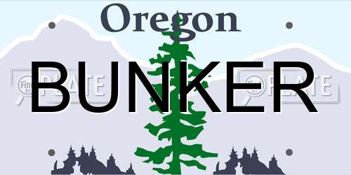 BUNKER Oregon License Plate
