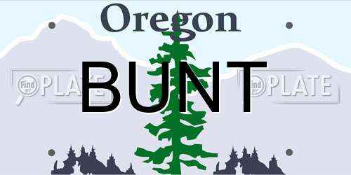 BUNT Oregon License Plate