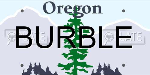 BURBLE Oregon License Plate