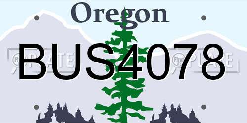 BUS4078 Oregon License Plate