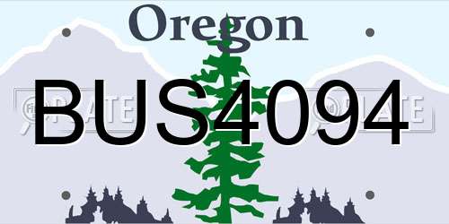 BUS4094 Oregon License Plate
