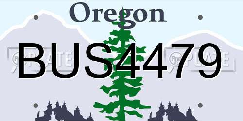 BUS4479 Oregon License Plate
