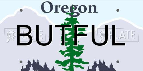 BUTFUL Oregon License Plate