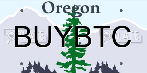 BUYBTC Oregon License Plate