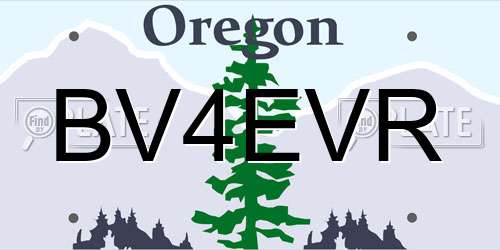 BV4EVR Oregon License Plate