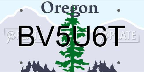BV5U6T Oregon License Plate