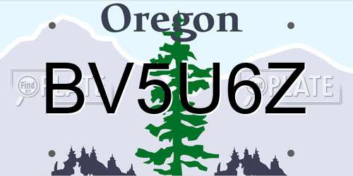 BV5U6Z Oregon License Plate