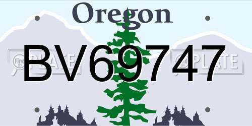 BV69747 Oregon License Plate