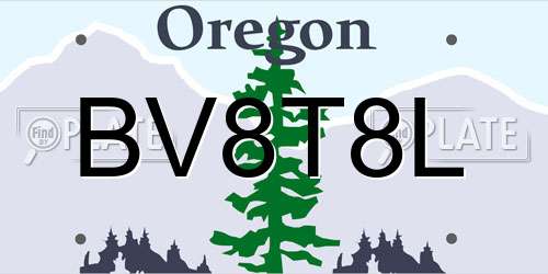 BV8T8L Oregon License Plate