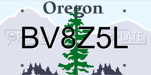 BV8Z5L Oregon License Plate