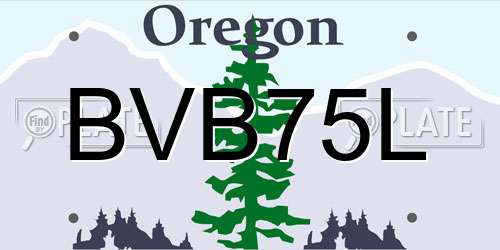 BVB75L Oregon License Plate
