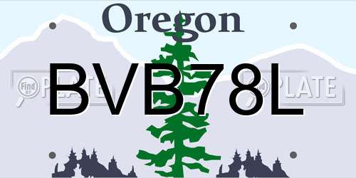 BVB78L Oregon License Plate