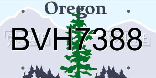 BVH7388 Oregon License Plate