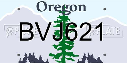 BVJ621 Oregon License Plate