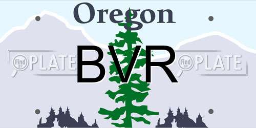 BVR Oregon License Plate