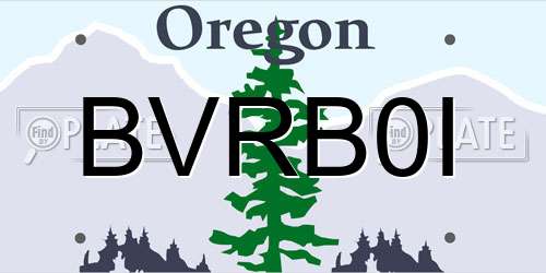 BVRB0I Oregon License Plate