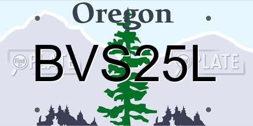 BVS25L Oregon License Plate