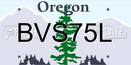 BVS75L Oregon License Plate