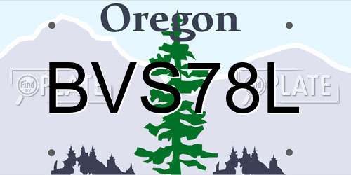 BVS78L Oregon License Plate