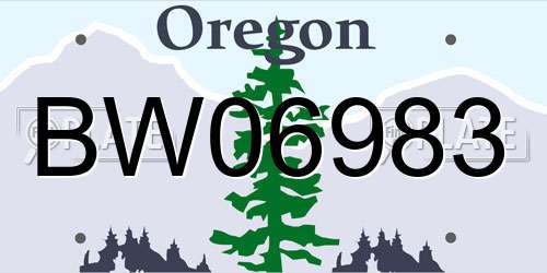 BW06983 Oregon License Plate