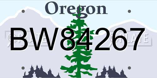 BW84267 Oregon License Plate