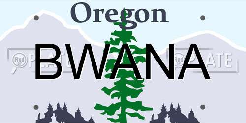 BWANA Oregon License Plate