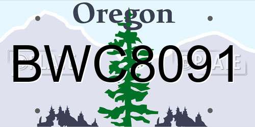 BWC8091 Oregon License Plate