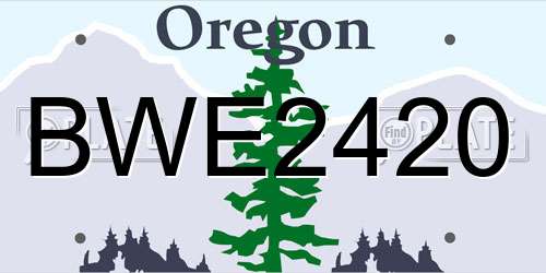 BWE2420 Oregon License Plate