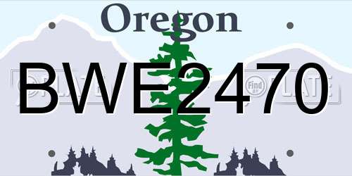 BWE2470 Oregon License Plate