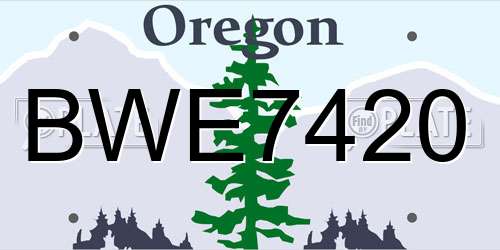 BWE7420 Oregon License Plate