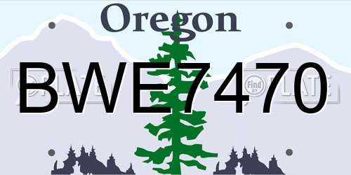 BWE7470 Oregon License Plate