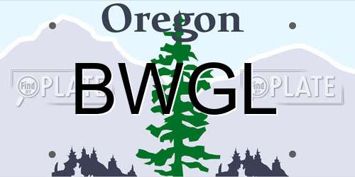 BWGL Oregon License Plate