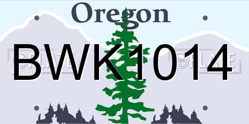 BWK1014 Oregon License Plate