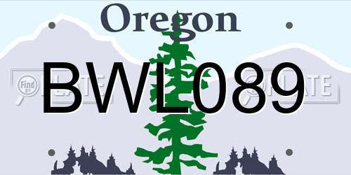 BWL089 Oregon License Plate