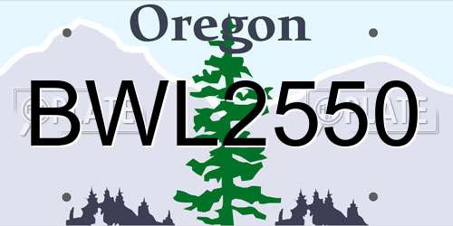 BWL2550 Oregon License Plate