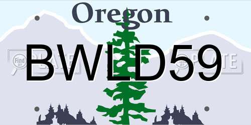 BWLD59 Oregon License Plate